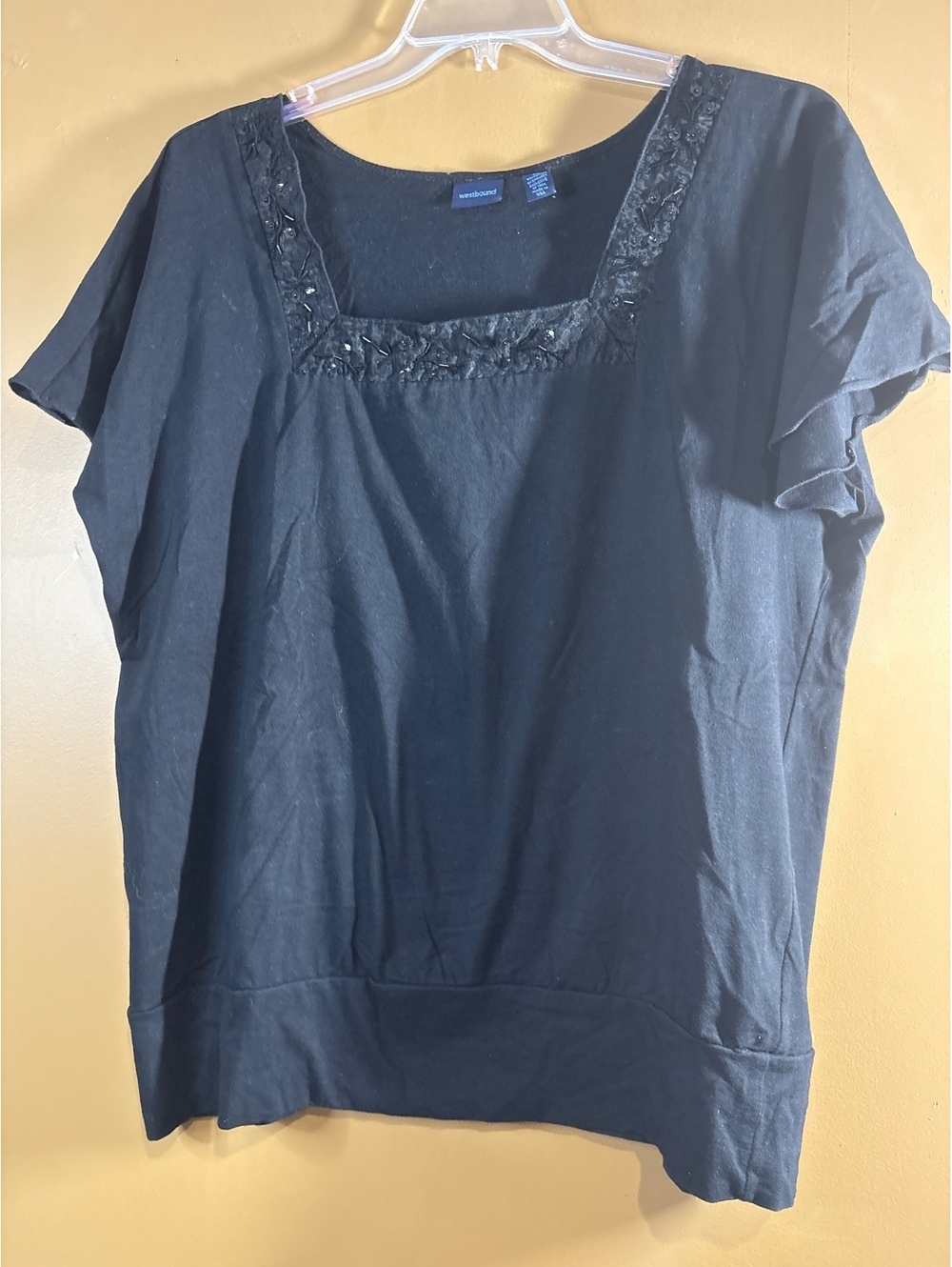 HC1224Westbound Women's Black Cotton Spandex Blouse XL